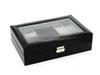 Black Pinhole Pattern 8-Slot Leather Watch and Jewelry Storage Box