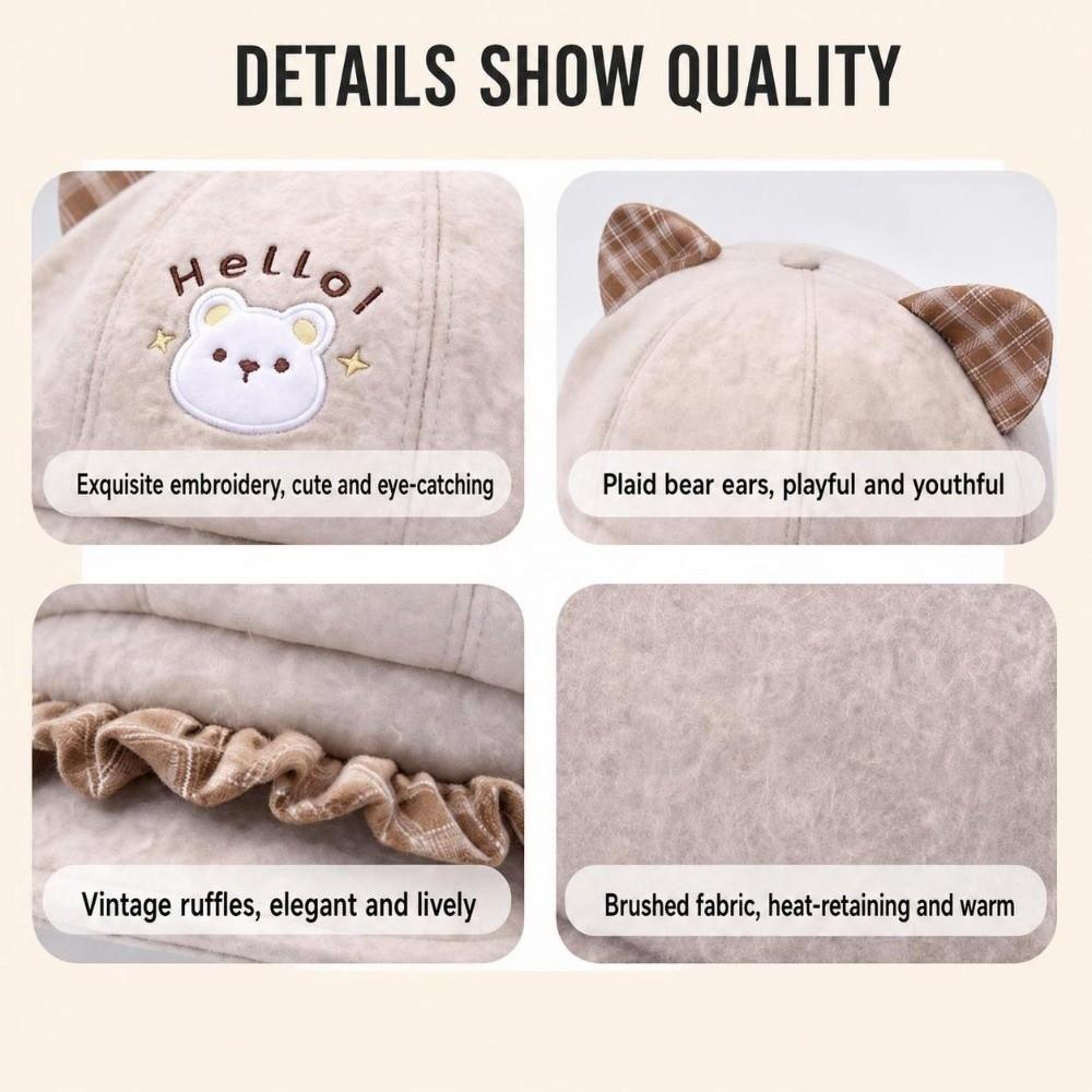 Cat Ears Newsboy Cap Japanese Style Baseball Cap Fashion Women's Beret Autumn and Winter