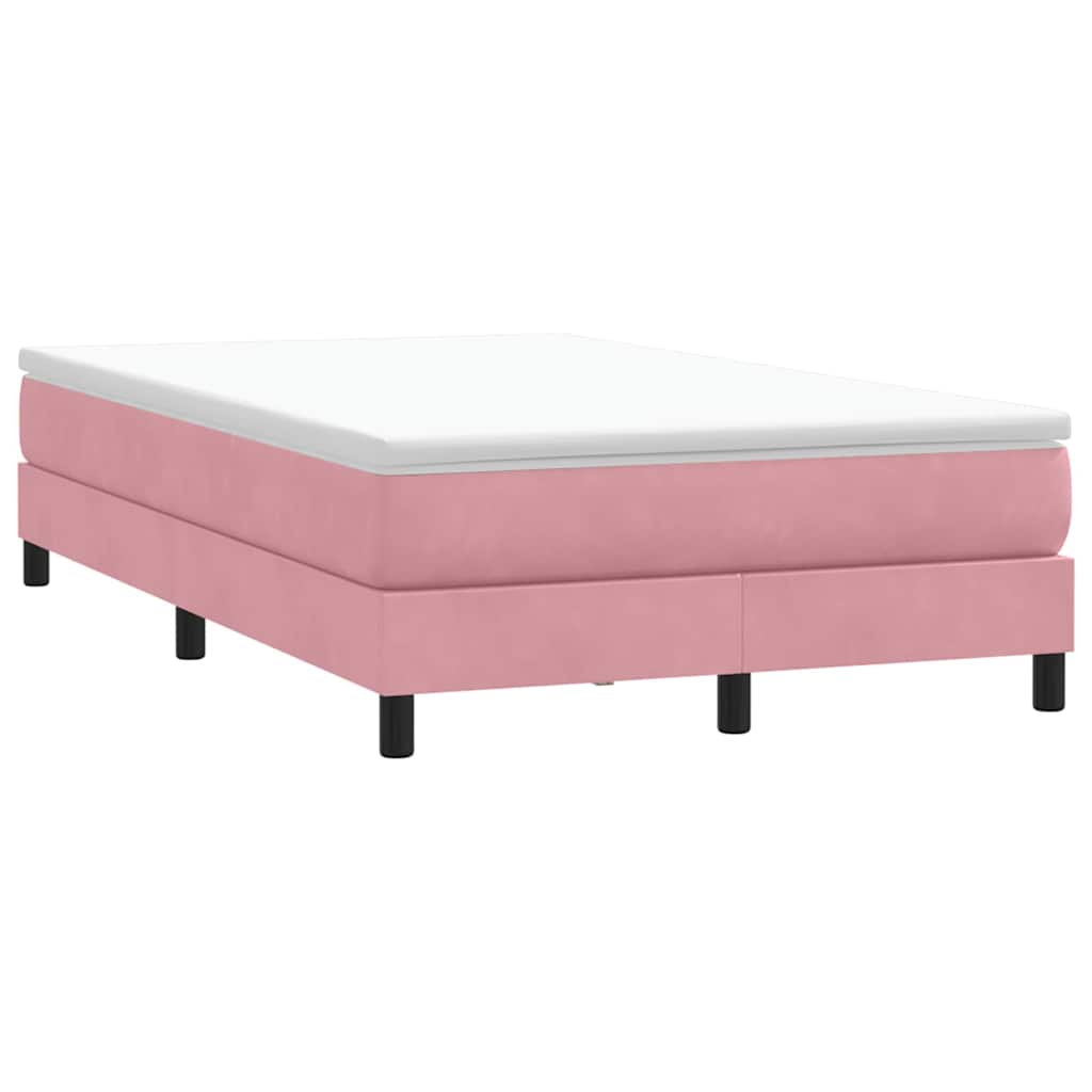 Box Spring Bed without Mattress Pink 120 x 210 cm Velvet