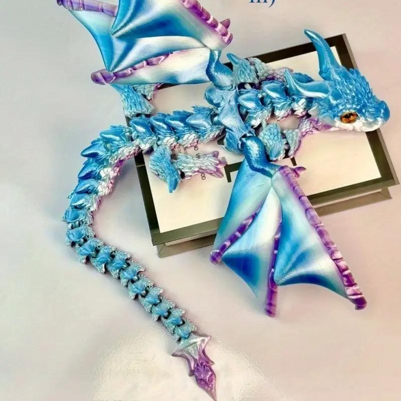 23cm 3D Printer Wing Magic Dragon Joint Mobile Rotating Toy Joint Desk Decorative Toys Gifts Crafts.