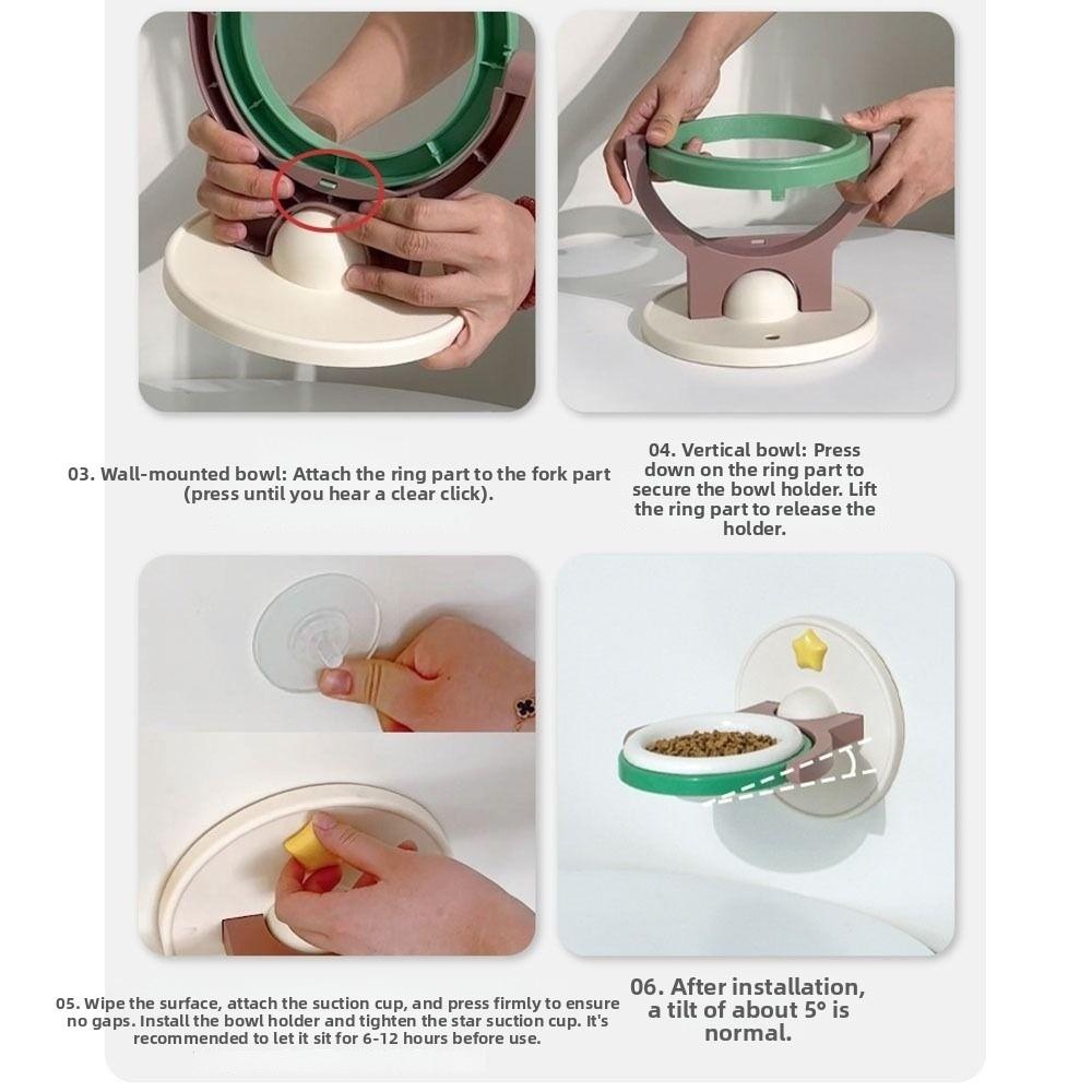 Adjustable Angle Cat Bowl 304 Stainless Steel Pet Feeder Creative Water Food Bowl Indoor
