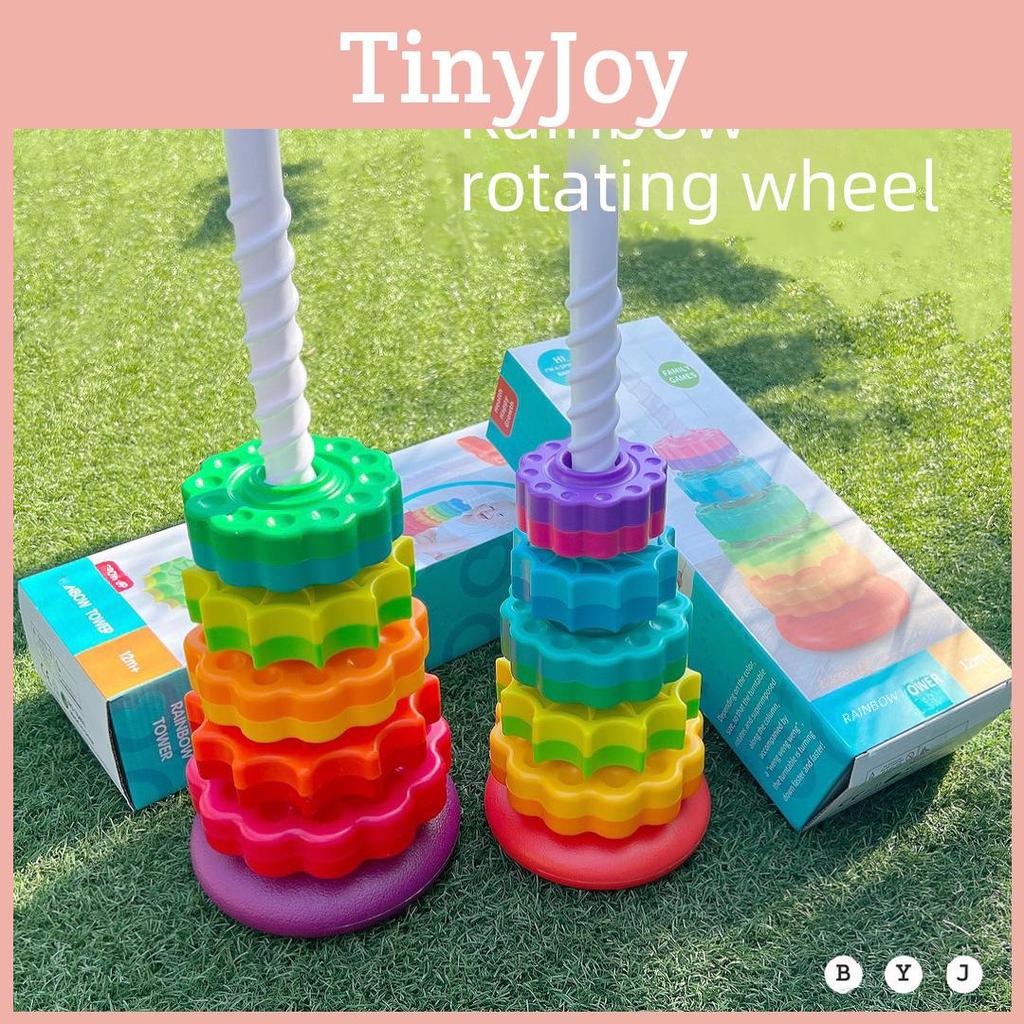 Colorful Plastic Rainbow Stacking Tower Toy For Toddlers Ages 1-2 Educational Fun