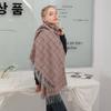 Warm Wool Scarf Women Men Winter Wrap Shawl With Fringe Plaid Long Lightweight