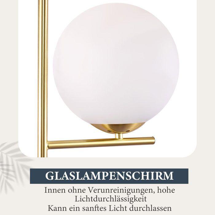 Lampadaire - NETTLIFE - Lampadaire salon or - Métal et verre E27 - Interrupteur au pied - Hauteur 150 cm
