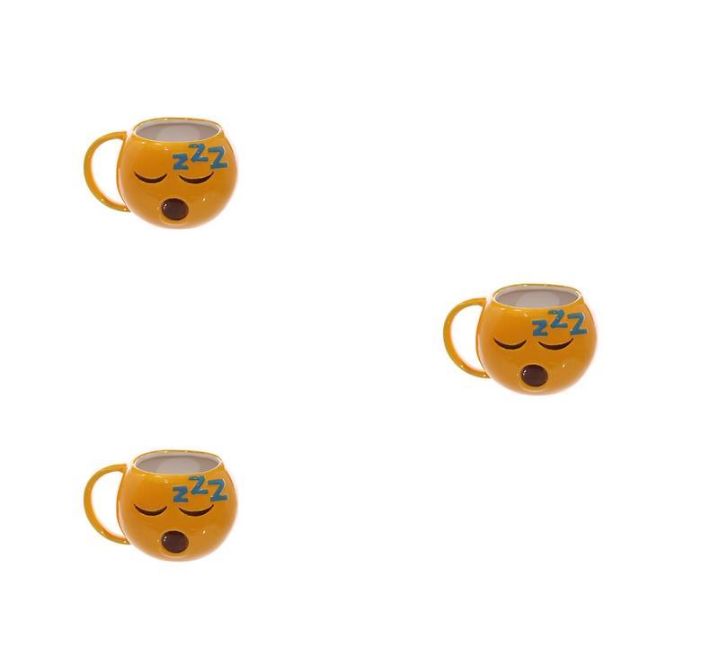 Cartoon Emoji Ceramic Mug With Smile Face And Lid For Office Use