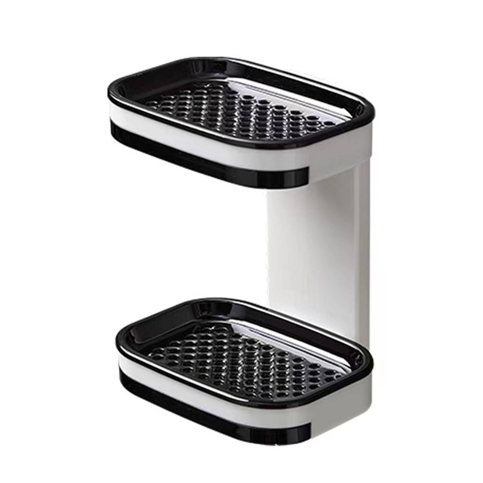 

Настенный поднос для мыльницы для ванной комнаты, туалета, двухслойная стойка для хранения без перфорации One Size