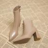 Fashion Autumn Womnen's High Heel Ankle Boots New Winter Plus Velvet Pointed Toe Chunky Heel Chelsea Boots for Women Heeled Sheos Dress