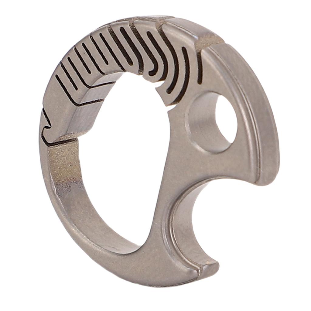 2pcs Portable Ti Alloy Keychain Bottle Opener Outdoor Keyring Buckle Key Holder for Camping Hiking