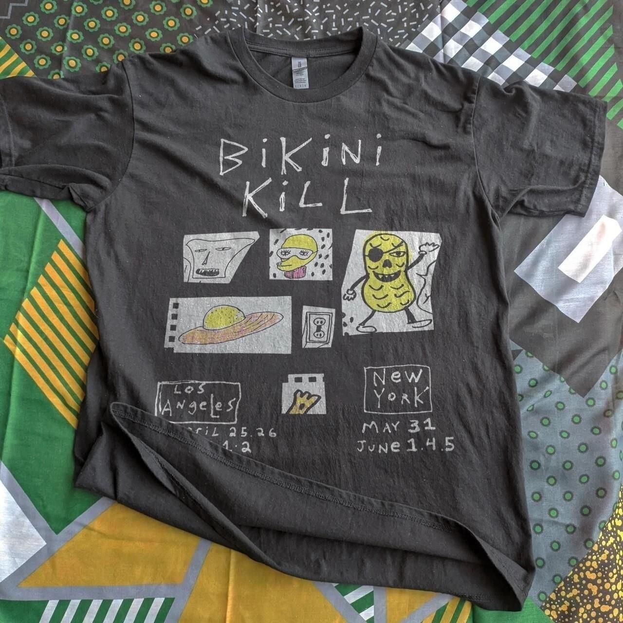 Bikini Kill rock band retro movie short sleeve black color T shirt Reprint Unisex T-Shirt XXXL