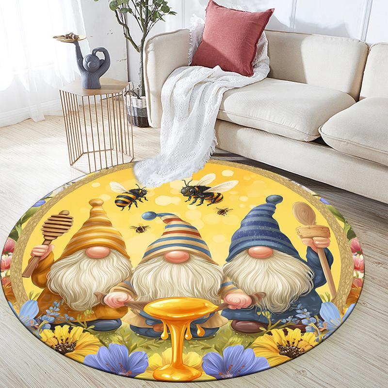 Sunflower pattern round rug,Carpet Rug for Living Room Bedroom Sofa Playroom Decor,Non-slip Floor Mat,Holiday Gifts and Birthday Gifts.