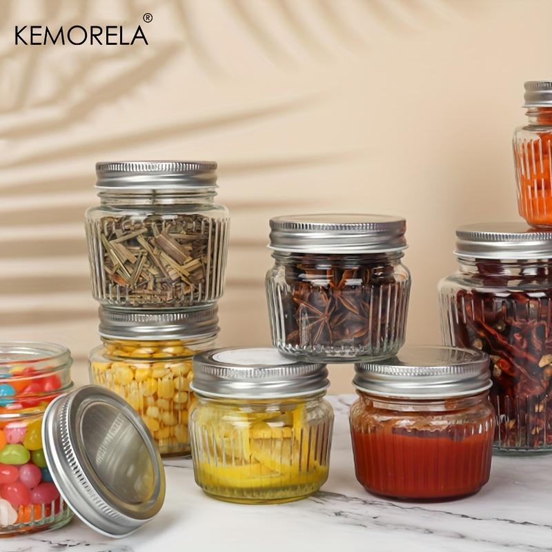 1/2PCS Glass Food Storage Jars - Airtight Kitchen Canisters for Grains, Flour, Sugar & Coffee, BPA-Free Pantry Containers Clear
