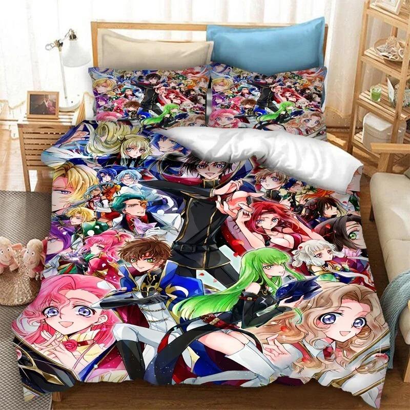 Fashion 3D Printed Anime Code Geass Duvet Cover Bedding Set Double Twin Full Queen King Adult Kids Bedclothes Quilt Cover