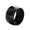 12MM Stainless Steel Simple Finger Ring For Men Punk Zircon Accessories Black Copper Color