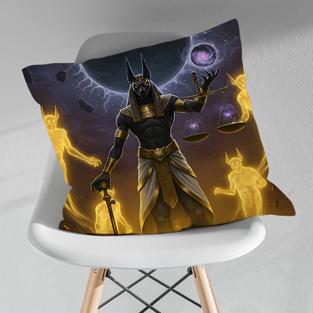 Egyptian God Anubis Pillowcase for Sofa Room Office Decor Printing Merchandise AllMatch Cushion Cover