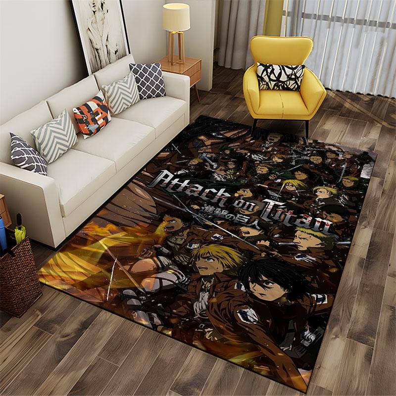 Attack on Titan Anime Carpet suitable as a non-slip mat for the living room or bedroom sofa