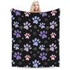 Dog Paw Print and Bone Flannel Blankets Autumn Warm Soft Throw Blanket for Children Bedroom Funny Bedspread Sofa Bed Cover
