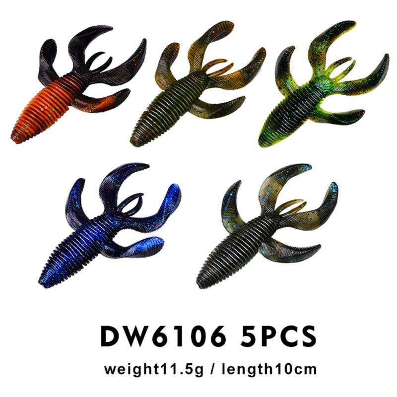 Buy 5pcs/set 10cm 11.5g Rubber Crayfish Soft Bait Lifelike False Bait