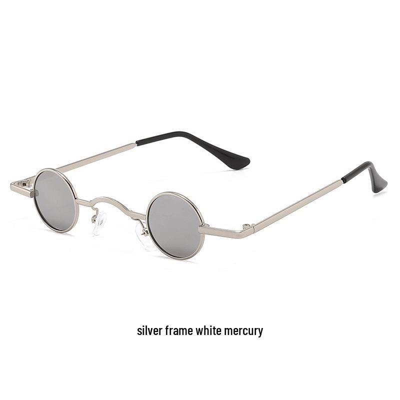Retro Round Small Frame Mirror Glasses: Hip Hop Street Style Mini Sunglasses
