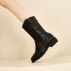 Temperament~ Round Head Versatile Knight Boots Women's 2025 New Fashion Casual Medium Heel Coarse Heel Medium Boots Women