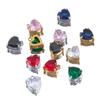 5pcs Stainless Steel Zircon Heart Pendants Base Clear Crystal Charm Beads with Hole for Necklace Making DIY Ear Jewelry Findings
