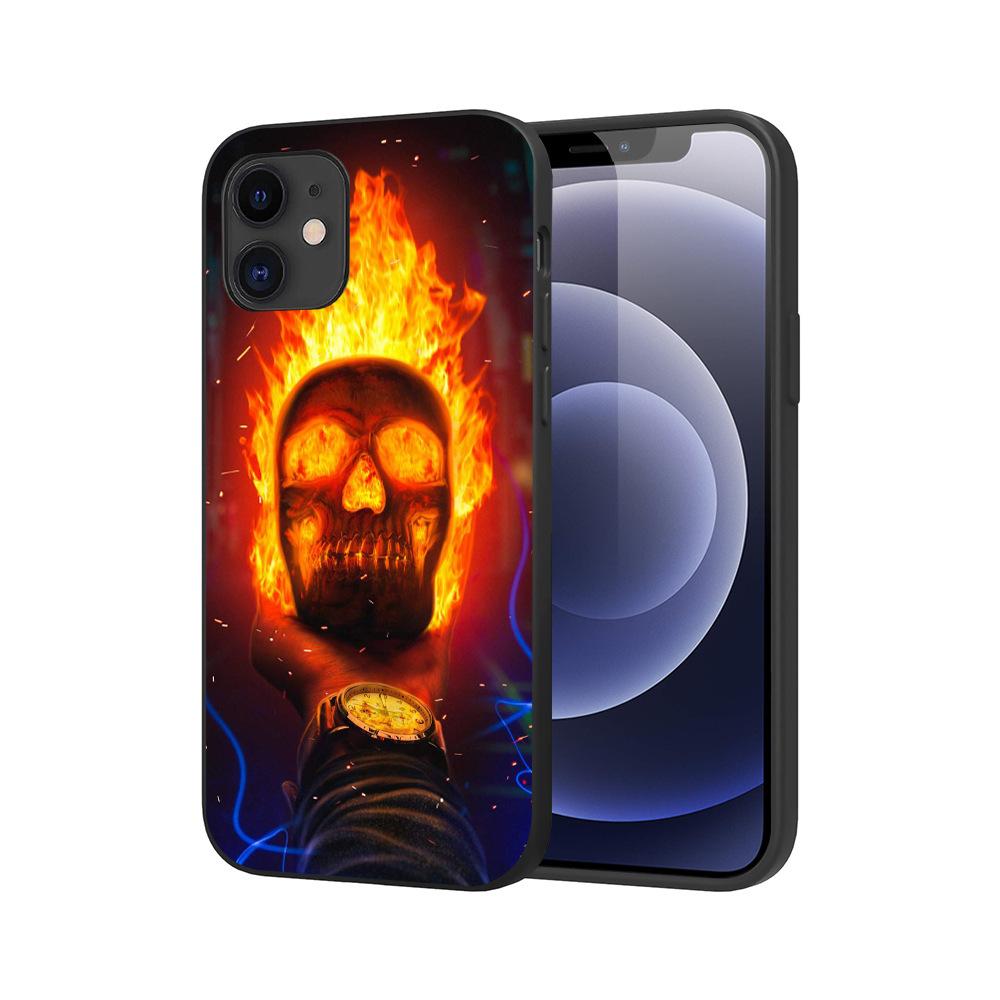 Aplicable a iPhone 16 Funda para teléfono móvil Funda blanda XR Nueva funda para teléfono móvil con calavera Funda para teléfono con calavera