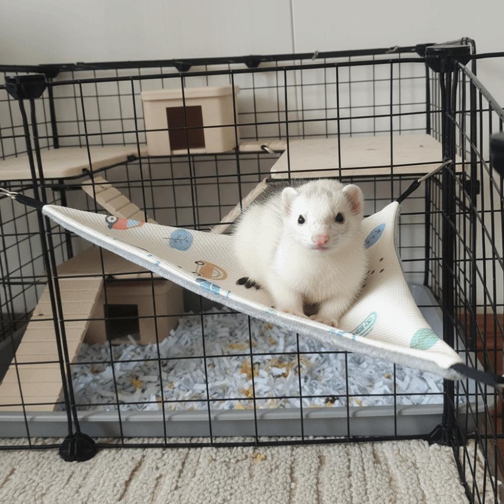 Ice Silk Hamster Triangle Hammock Skin-Friendly Double-sided Cooling Hanging Bed Breathable Comfortable Hanging Cage House