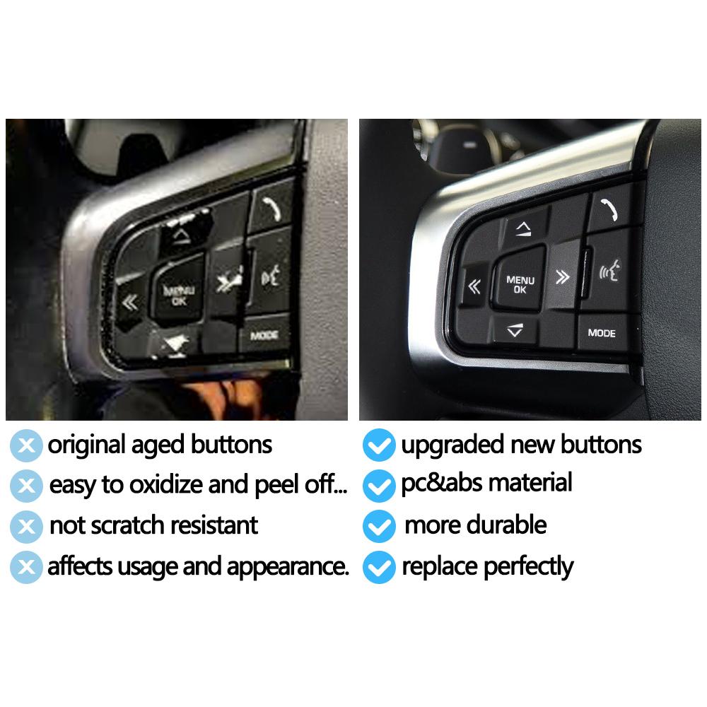 Car Steering Wheel Button Multi-function Control Switch Buttons Cover For Land Rover Discovery Sport 2015-2019
