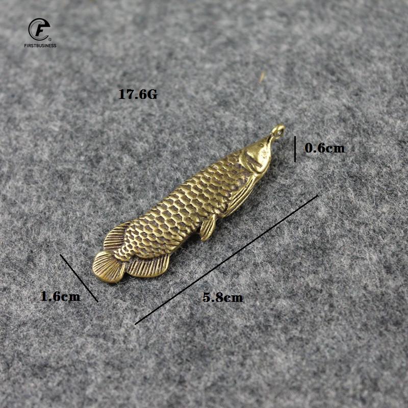 New Fashion Pure Copper Ancient Chinese Sword Fish Figurines Car Keychains Pendants Home Decorations Handmade Animal Fish Crafts