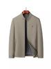 Men's 2024 Spring-Autumn Loose Business Casual Stand Collar Jacket for Middle-aged Dads