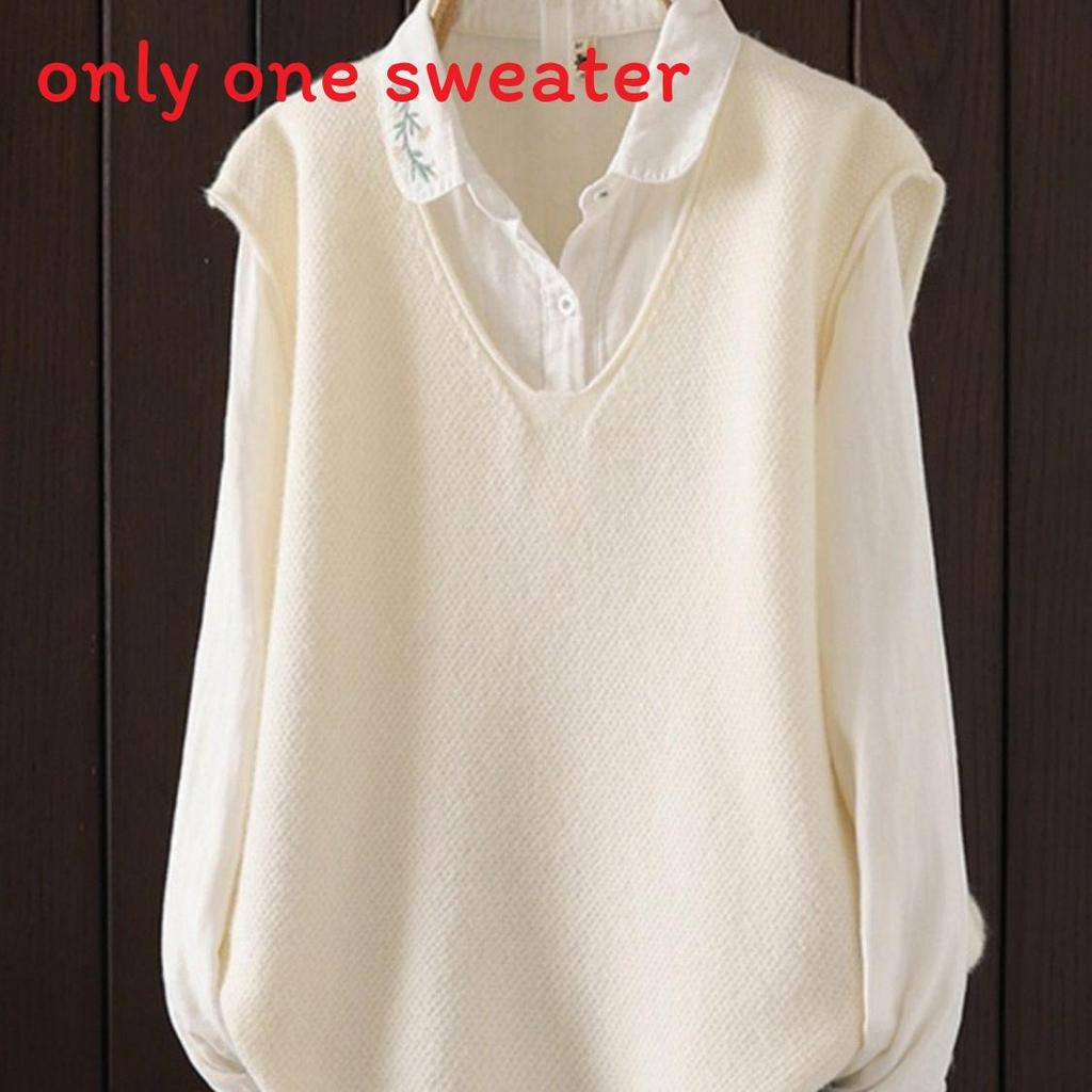 Gebreide Mouwloze Vest voor Dames met Abstracte Print voor Herfst Winter Layering