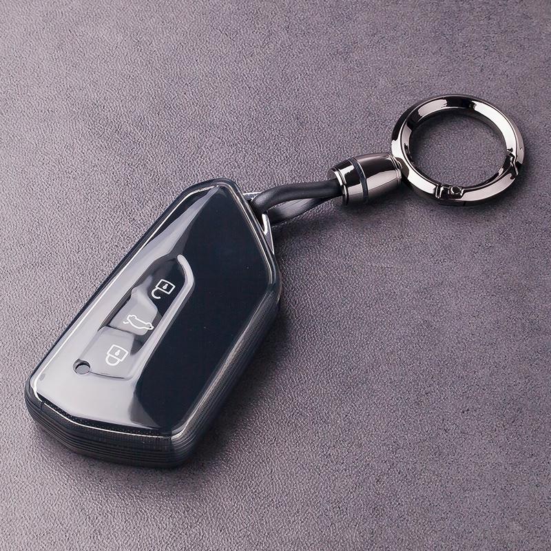 Gjennomsiktig Svart Myk TPU For Volkswagen Golf 8 Mk8 Id 4 Id.3 Skoda A8 Octavia Formentor Tarraco Bilnøkkelveske Deksel Holder Nøkkelring