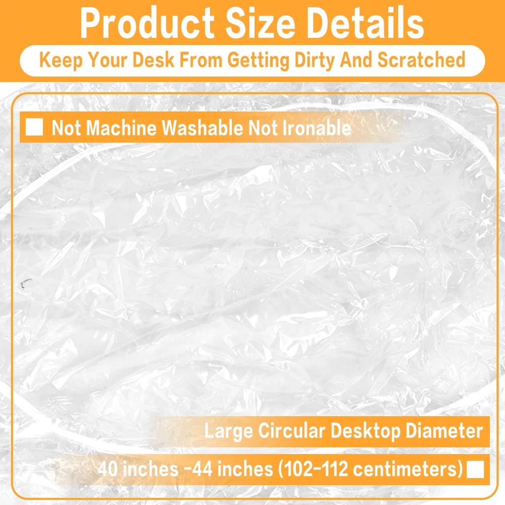 Round Tablecloth Elastic Transparent PVC Waterproof Oil-Proof Table Protector Cover Home Fitted Dinning Table Covers 3 Size