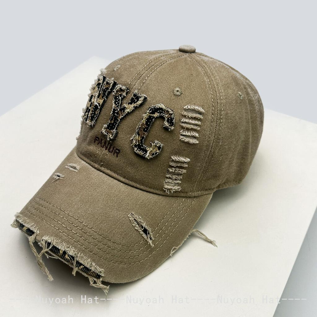 Baseball Letterings Alphabet Nyc Print Leopard Women Men Her Him For Fresh Caps Peaked Hats Sunshade Personal Versatile Broken Style Retro Fashion