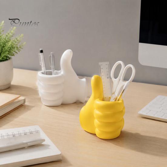 Funny Gesture Pen Stand 3D Printed Thumbs?Up Holder, Shaped Desk Organizer, Creative Durable PLA Stationery Container Pencil Cup, Cute Desktop