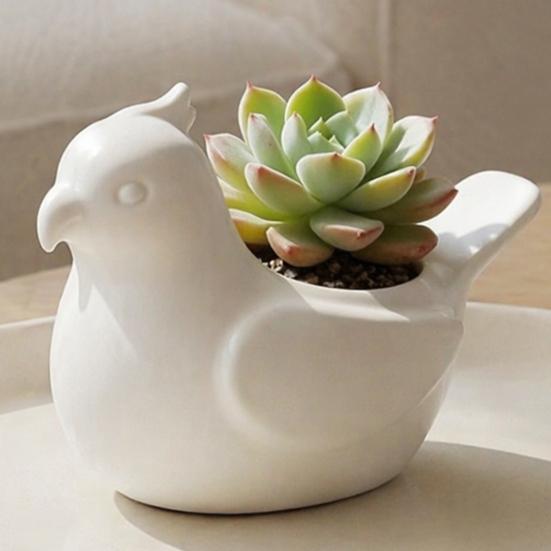 Small Modern Style Flowerpot Bird Shape Flowerpot, Handheld Size Durable PLA Flower Pot, Healing Mini Desktop Planter 3D Printed Creative Planter, for