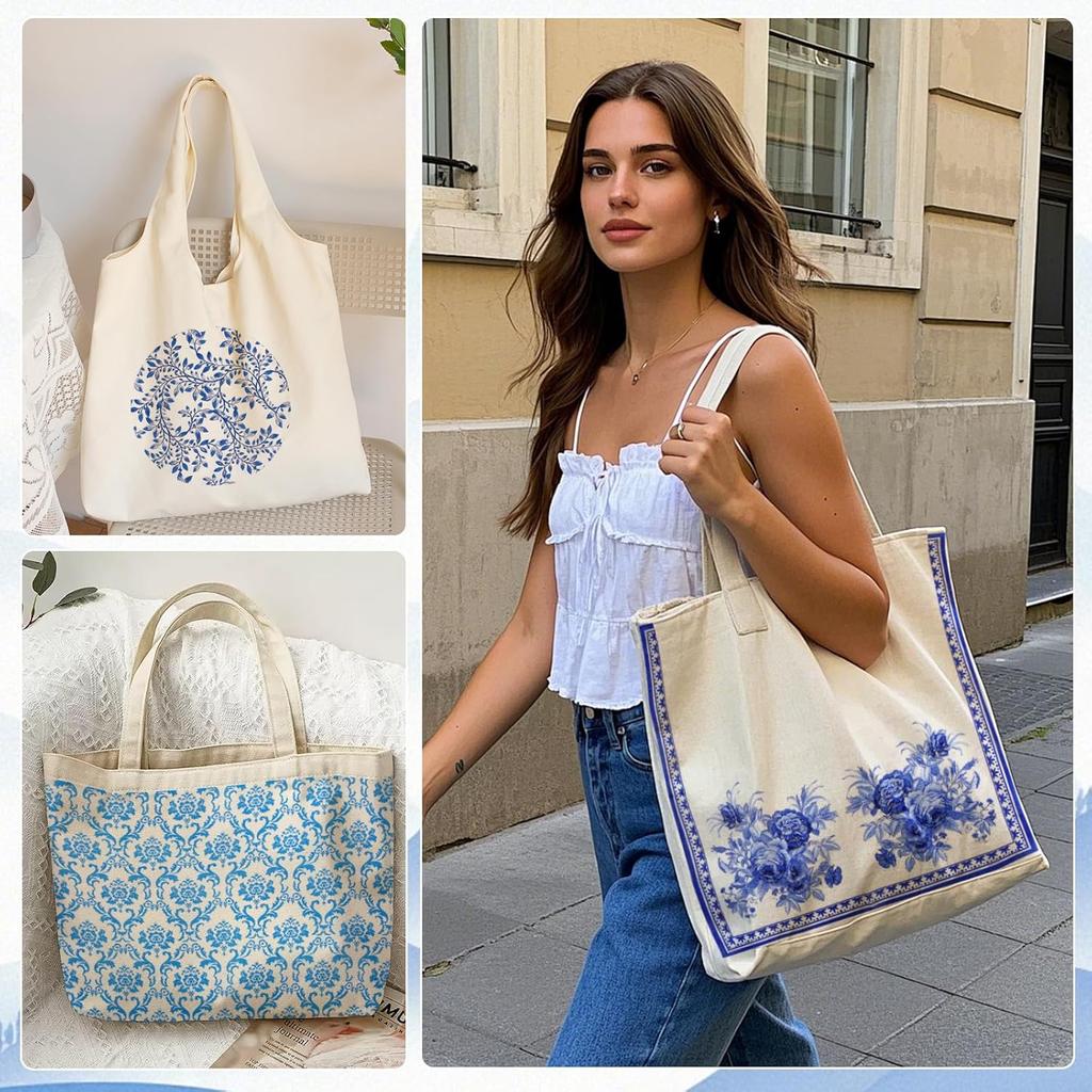 20 Pack 10 Styles Decoupage Paper Napk, Blue Floral Decorative Cocktail Toile Napk for DIY Crafting Birthday Party Baby Shower