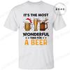 Men's Funny T-shirt Clothing It's The Most Wonderful Time for A Beer Christmas Tee Shirt Reindeer Drinking Graphic Tees Clothing