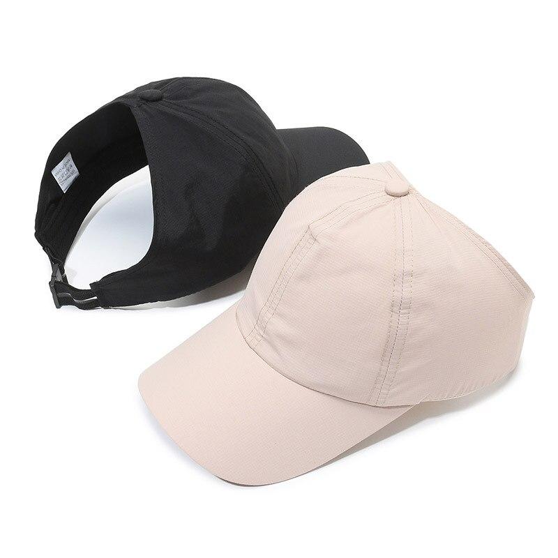 Summer  Ponytail Quick-drying Sunscreen Hat Fisherman Hat Women Shade Cap Uv Protection Soft Top Hat