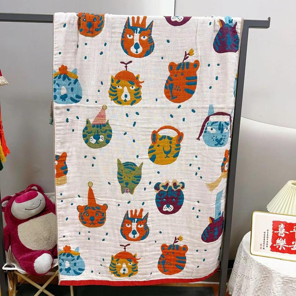 Pure Cotton Multi-Layer Gauze Blanket & Towel - Extra Large, Multipurpose use for Bath, Sofa, or Nap.