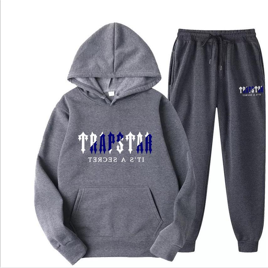 2023 TRAPSTAR Trendy Letter Hoodie Sweatshirt Sports Set for Men & Women - Casual, Loose Fit.