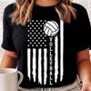 Unisex S Volleyball With Distressed Usa Flag Proud Love Sports Mama Novelty Tee