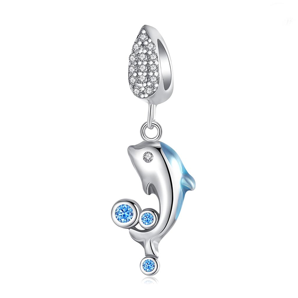 copper Seashell Dolphin Mermaid Tail Blue Charm Bead Charms Compatible With Authentic Bracelets Do It Yourself Fashion Jewellery Sea Charm Bead Charms