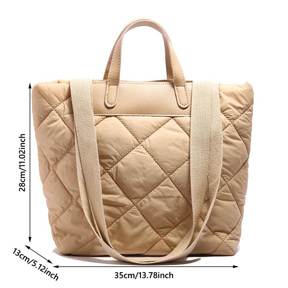 Luxury Quilted Quilted Tote Bag Zipper Large Capacity Shoulder Bag Puffer Tote Bags for Women