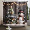 ZHL22Christmas Shower Curtain for Bathroom Waterproof Decoration with Hooks Weighted Lead Hem Heavy Duty Polyester Bath Curt2Ol%