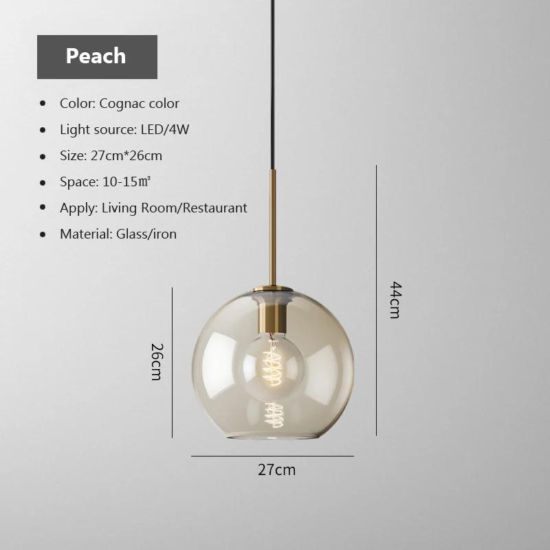Modern Hanging Loft Glass Lustre Pendant Light Nordic Industrial Decor Lights Fixtures E27/E26 for Kitchen Restaurant Lamp