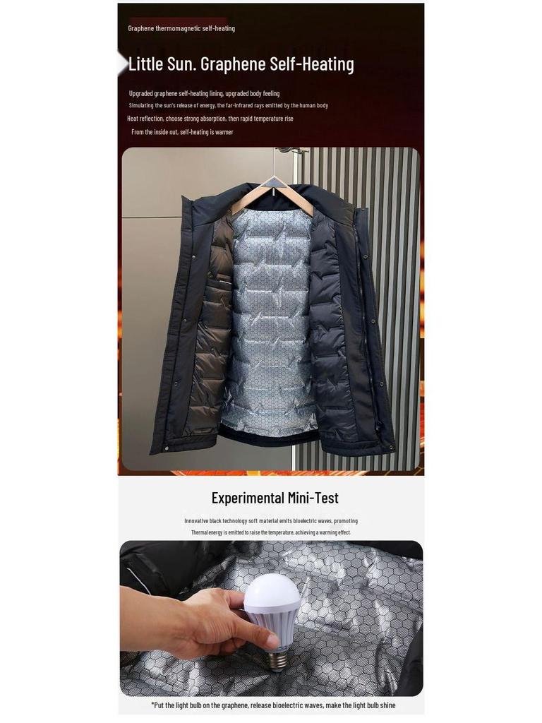 Men's Plus Size Hooded Winter Down Jacket - Thick, Casual, Loose Fit