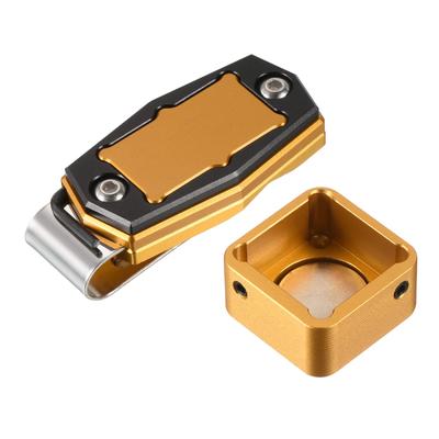 PATIKIL Billiard Magnetic Chalk Aluminum Alloy Pool Billiard Cue Chalk Chip Case with Belt Clip for Snooker Sports Gold Tone Holder, Accessories,