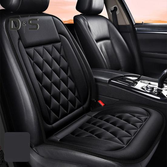 12V Heated Car Seat Cushion 2 Levels of Temperature Adjustable Seat Mat Overheat Protection Rhombus Texture Auto Seat Pad