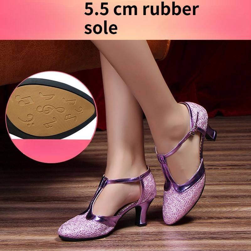 Women's Adult High-Heel Ballroom Dance Shoes with Soft Soles for Outdoor Use