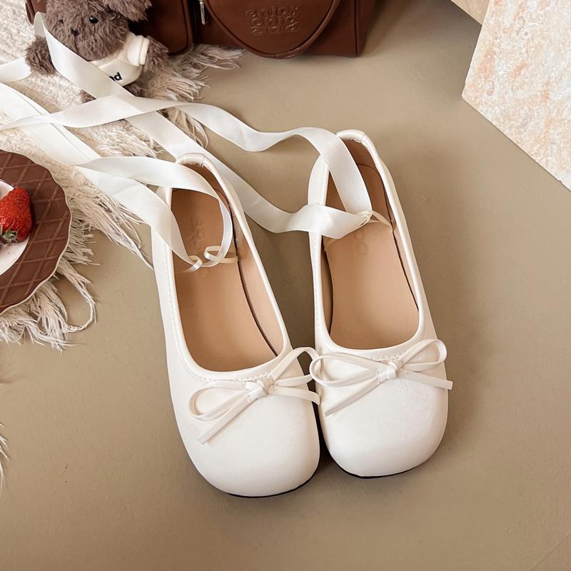 2025 Female Luxury Satin Silk Ballet Shoes Woman Classic Square Toe Bowtie Elastic Band Ballerina Flats Ladies Soft Loafers